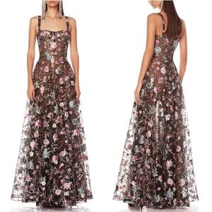 Bronx and Banco Floral Embroidered Maxi Dress